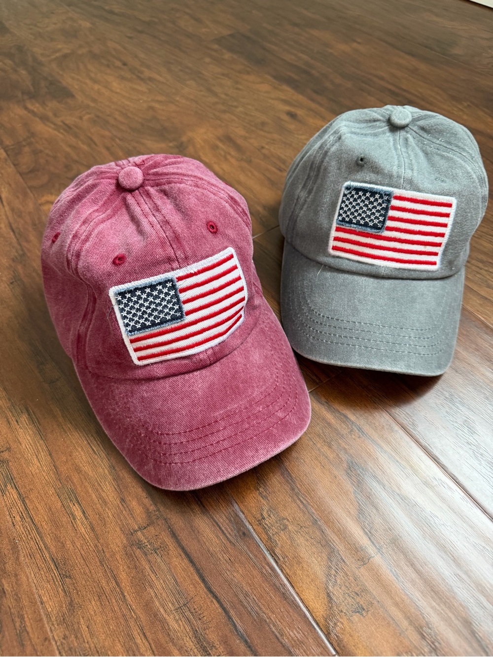 NWOT Set of Two American Flag Caps
